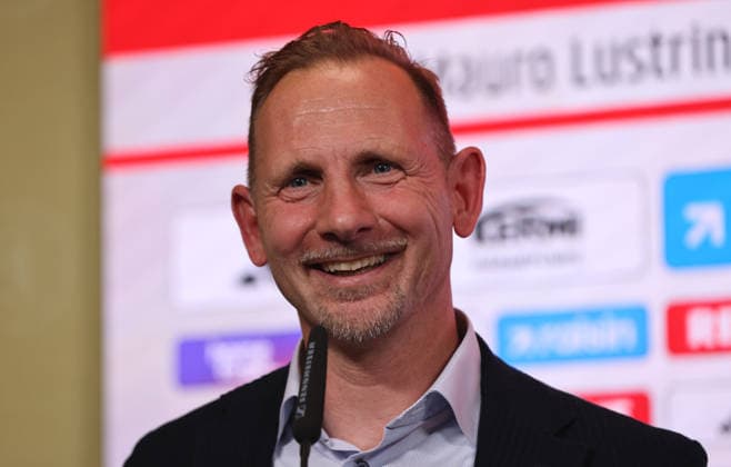Trainer Mauro Lustrinelli PK Pressekonferenz zur Vorstellung des neuen Cheftrainers Fußball Fussball Bundesliga Herren DFL Saison 2025 2026 21.05.2026 1.FC Union Berlin FCU DFL regulations prohibit any use of photographs as image sequences and or quasi-video.