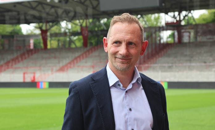 Trainer Mauro Lustrinelli PK Pressekonferenz zur Vorstellung des neuen Cheftrainers Fußball Fussball Bundesliga Herren DFL Saison 2025 2026 21.05.2026 1.FC Union Berlin FCU DFL regulations prohibit any use of photographs as image sequences and or quasi-video.