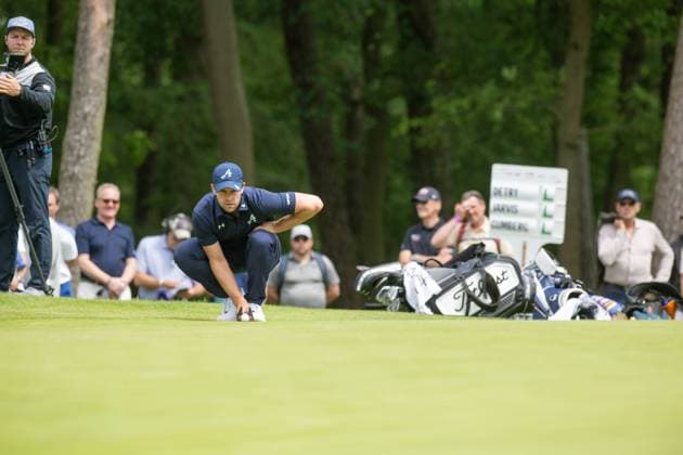 Belgian Thomas Detry pictured in action during the first round (1 4) of the 2026 Soudal Open DP World Tour golf tournament in Schilde, Thursday 21 May 2026. The Soudal Open takes place from 21 to 24 May at the Rinkven Golf Club in Schilde. JONASxROOSENS  x174637368x
