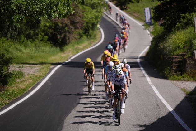 The pack rides during Stage 12 of the Giro d™Italia, from Imperia to Novi Ligure, Italy, Thursday, May 21, 2026.  Copyright: xMarcoxAlpozzi LaPressex