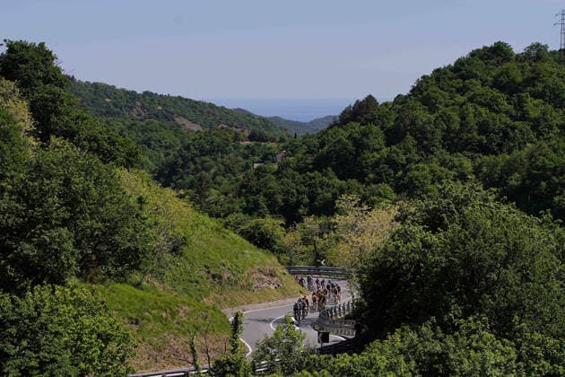The pack rides during Stage 12 of the Giro d™Italia, from Imperia to Novi Ligure, Italy, Thursday, May 21, 2026.  Copyright: xMarcoxAlpozzi LaPressex