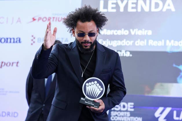 May 21, 2026, Madrid, Madrid, Spain: Marcelo Vieira, a former soccer player, receives the Legend Award during the 2026 ISC Awards Ceremony, which took place.as part of the ISDE Sports Convention, at the Official College of Architects of Madrid, on May 21, 2026, in Madrid, Spain. ISDE Sports Convention - ISC Awards Ceremony - ZUMAa181 20260521_zaa_a181_041 Copyright: xIrinaxR.xHipolitox