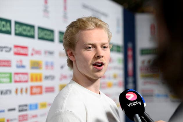 Finnish Ice hockey, Eishockey player Konsta Helenius (Buffalo Sabres) speaking to the press during the break of the 2026 IIHF Ice Hockey World Championships preliminary round group A match between Latvia and Finland in Zurich on May 21, 2026. - RONI REKOMAA Zürich Switzerland mHHQsjqMGos  Copyright: xRonixRekomaax mHHQsjqMGos