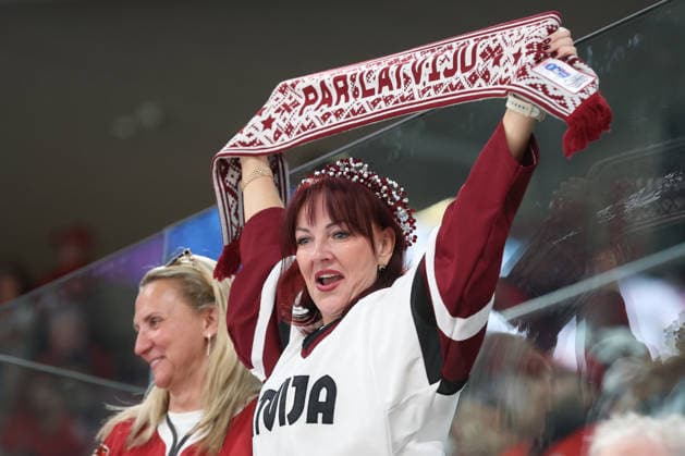 21.05.2026 Swiss Life Arena Zuerich , SCHWEIZ, Herren IIHF World Championship, WM, Weltmeisterschaft Zurich 2026 Gruppe A FIN - LAT Eishockey Fan Lettland
