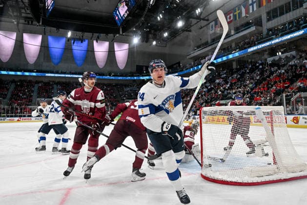 ZURICH, SWITZERLAND - MAY 21: Aatu Raty of Finland celebrates his goal during the 2026 IIHF Ice hockey, Eishockey World Championship, WM, Weltmeisterschaft Switzerland game between Latvia and Finland at Swiss Life Arena on May 21, 2026 in Zurich, Zurich. Zurich Swiss Life Arena Zurich Switzerland Copyright: xJustPictures.ch AndreaxBrancax jp-en-EuSpIm-JP7_ANB_Lat_Fin_21052026_9408