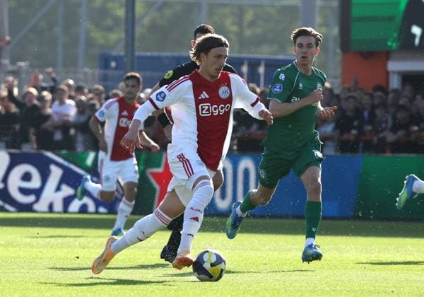 VOLENDAM - Ajax player Mika Godts during the Dutch Eredivisie match between Ajax and FC Groningen at Kras Stadium on May 21, 2026 in Volendam, the Netherlands. (Photo by DeFodi Images) -