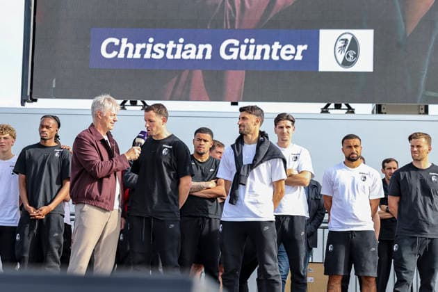 Christian Günter, Gunter (SC Freiburg, 30) , Deutschland, Fussball, Empfang Stadt Freiburg, Fest Programm, SC Freiburg, 21.05.2026, Freiburg im Breisgau Neuen Messe Deutschland Copyright: xGrantxHubbsx
