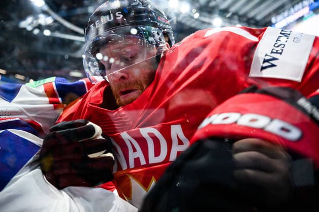 260521 Conor Brown of Canada during the 2026 IIHF Ice hockey, Eishockey World Championship, WM, Weltmeisterschaft between Canada and Norway on May 21, 2026 in Fribourg. Photo: Jesper Zerman BILDBYRAN kod JZ JZ0724 ishockey ice hockey ishockey-vm 2026 vm 2026 iihf world championship kanada canada norge norway bbeng Copyright: JESPERxZERMAN BB260521JZ128