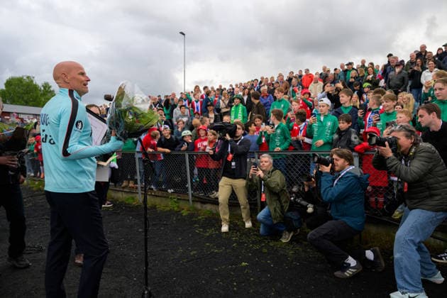 260521 Head coach Stale Solbakken of the Norwegian national football team during a presentation of the squad selection ahead of the FIFA World Cup, WM, Weltmeisterschaft, Fussball on May 21, 2026 in Grue. Photo: Vegard Grott BILDBYRAN kod VG VG0924 bbeng fotball fotboll football soccer norge norway press conference, PK, Pressekonferenz pressekonferanse fifa world cup fotball vm vm 2026 uttak kirkenaer Copyright: VEGARDxGRoTT BB260521VG001