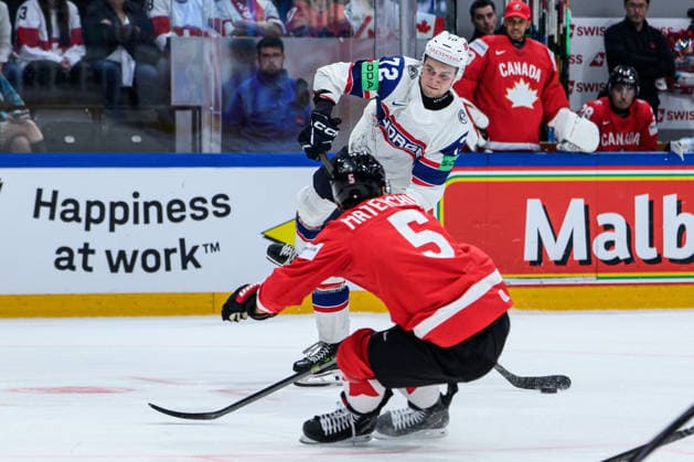 260521 Stian Solberg of Norway during the 2026 IIHF Ice hockey, Eishockey World Championship, WM, Weltmeisterschaft between Canada and Norway on May 21, 2026 in Fribourg. Photo: Jesper Zerman BILDBYRAN kod JZ JZ0724 ishockey ice hockey ishockey-vm 2026 vm 2026 iihf world championship kanada canada norge norway bbeng Copyright: JESPERxZERMAN BB260521JZ133