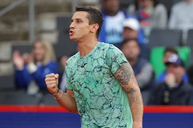2026.05.21, xFSx, Bitpanda Open Hamburg ATP500, viertelfinale, Herren-Tennistunier in Hamburg , Am Rothembaum in Hamburg , Camilo Ugo Carabelli (ARG) jubelnd, bejubelt, jubelt, jubeln, Siegerfaust, jubel Copyright: HMBxMedia FernandoxSoares