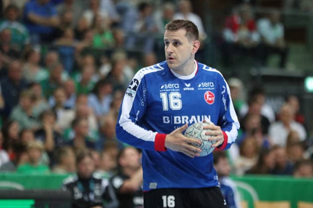 Handball DAIKIN HBL, SC DHfK Leipzig - MT Melsungen; 21.05.2026 Torwart Nebojsa Simic (16, MT Melsungen). Handball, DAIKIN HBL, 1. Bundesliga, Saison 2025 2026, 32. Spieltag: SC DHfK Leipzig vs. MT Melsungen am 21.05.2026 in der Quarterback Immobilien Arena Leipzig. Copyright: xBEAUTIFULxSPORTS JanxKaeferx