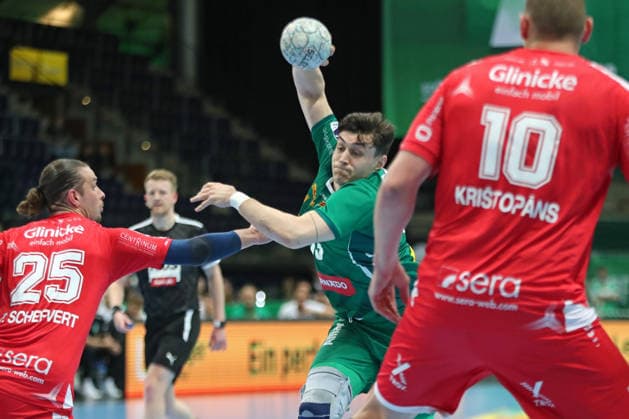 Handball DAIKIN HBL, SC DHfK Leipzig - MT Melsungen; 21.05.2026 Matej Klima (13, SC DHfK Leipzig). Handball, DAIKIN HBL, 1. Bundesliga, Saison 2025 2026, 32. Spieltag: SC DHfK Leipzig vs. MT Melsungen am 21.05.2026 in der Quarterback Immobilien Arena Leipzig. Copyright: xBEAUTIFULxSPORTS JanxKaeferx