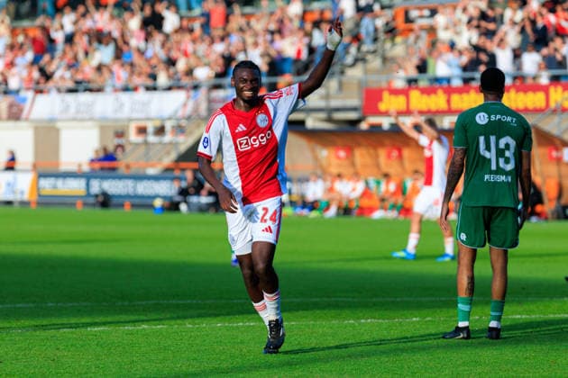 2026-05-21 AFC Ajax v FC Groningen - Dutch Eredivisie Play-Offs VOLENDAM, NETHERLANDS - MAY 21: Jorthy Mokio of Ajax during the Dutch Eredivisie Play-Offs match between AFC Ajax and FC Groningen at Kras Stadion on May 21, 2026 in Volendam, Netherlands. Volendam Kras Stadion Netherlands Content not available for redistribution in The Netherlands directly or indirectly through any third parties. Copyright: xMarcelxvanxPlateringenx