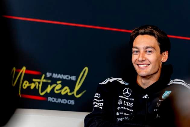 MONTREAL - Formula 1 driver George Russell of Mercedes AMG-Petronas Formula One Team during the Formula 1 Canada Race at the Circuit Gilles Villeneuve on May 21, 2026 in Montreal, Canada. (Photo by DeFodi Images) -