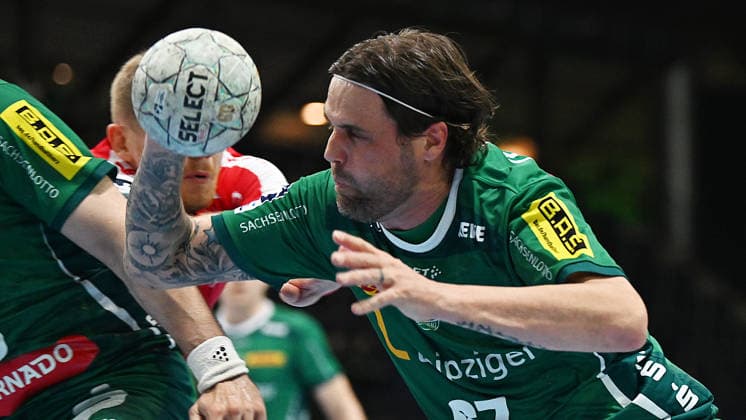 Handball-Bundesliga, Saison 2025 2026, 32. Spieltag, SC DHfK Leipzig vs. MT Melsungen (21.05.2026) Dean Bombac (Rückraum Rückraumspieler DHfK Leipzig, Rückennumer 67) am Ball beim Handball-Bundesliga-Spiel DHfK Leipzig gegen MT Melsungen (21.05.2026) Leipzig Sachsen Deutschland QUARTERBACK Immobilien Arena Am Sportforum 2