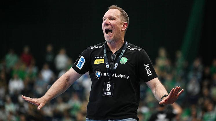 Handball-Bundesliga, Saison 2025 2026, 32. Spieltag, SC DHfK Leipzig vs. MT Melsungen (21.05.2026) Frank Carstens (Trainer DHfK Leipzig) beim Handball-Bundesliga-Spiel DHfK Leipzig gegen MT Melsungen (21.05.2026) Leipzig Sachsen Deutschland QUARTERBACK Immobilien Arena Am Sportforum 2