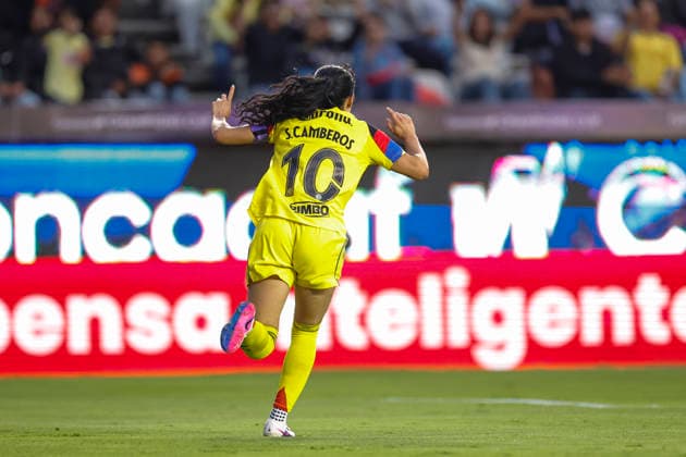CONCACAF W CHAMPIONS CUP 2026 CONCACAF W CHAMPIONS CUP 2026 AMERICA VS GOTHAM FC 20052026 PACHUCA, HIDALGO. Action photo of Scarlett Camberos of America scoring a goal against Gotham FC, during semifinal game of the CONCACAF W Champions Cup 2026, held at the Estadio Hidalgo of Pachuca, Hidalgo. Foto de accion de Scarlett Camberos de America, anotando un gol en contra de Gothan FC, durante juego semifinal de la CONCACAF W Champions Cup 2026, celebrado en el Estadio Hidalgo de Pachuca, Hidalgo. PHOTO BY IMAGENSHOP AGENCIA FOTOGRAFICA PACHUCA HIDALGO MEXICO Copyright: xYOALIxMARTINEZx