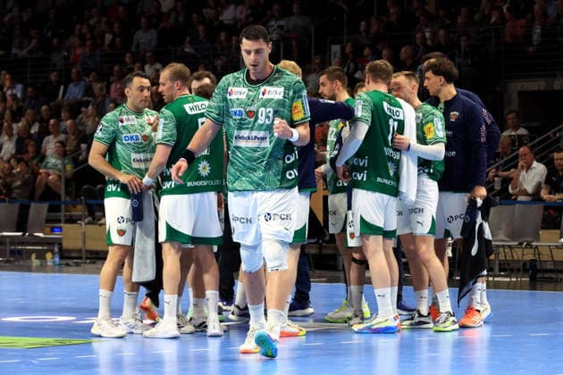 DEU, DHB, 1.HBL, Fuechse Berlin vs. Hannover Burgdorf, 21.05.2026, Max-Schmeling-Halle, Berlin, DEU, DHB, 1.HBL, Fuechse Berlin vs. Hannover Burgdorf, im Bild Mijajlo Marsenic (Fuechse Berlin 93), Fuechse-Spielerkreis
