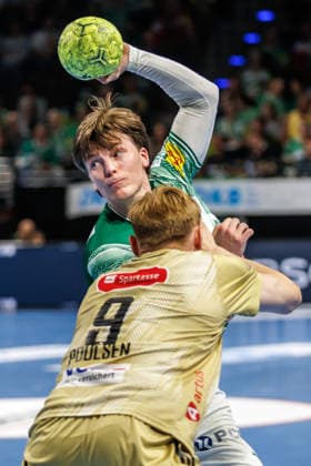 Berlin, 21.05.26, Handball: Bundesliga, Fuechse Berlin - TSV Hannover-Burgdorf, 32. Spieltag, Max-Schmeling-Halle. Nils Lichtlein (Fuechse Berlin) wirft den Ball auf das Tor. Fuechse Berlin - TSV Hannover-Burgdorf