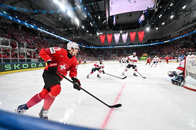 ZURICH, SWITZERLAND - MAY 21: Calvin Thurkauf of Switzerland in action during the 2026 IIHF Ice hockey, Eishockey World Championship, WM, Weltmeisterschaft Switzerland game between Switzerland and Great Britain at Swiss Life Arena on May 21, 2026 in Zurich, Zurich. Zurich Swiss Life Arena Zurich Switzerland Copyright: xJustPictures.ch AndreaxBrancax jp-en-EuSpIm-JP7_ANB_Sui_GB_21052026_9516