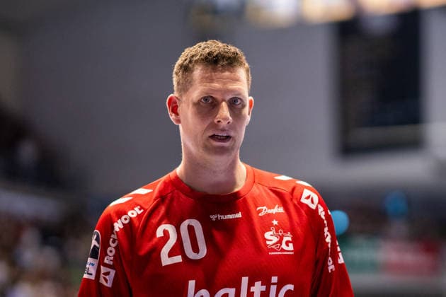 Deutschland: HBL DAIKIN Handball Bundesliga 2025 - 2026, 30. Spieltag - SC Magdeburg vs SG Flensburg Handewitt - GETEC Arena (Magdeburg): Kevin Moller (SG Flensburg-Handewitt, 20) Einzelbild Copyright: xTomxLauruschkatx