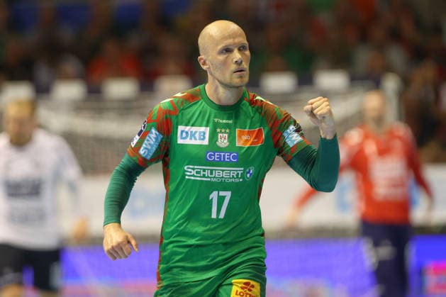 21.05.2026, xtgx, Handball, Daikin HBL, SC Magdeburg - SG Flensburg Handewitt v.l. Tim Hornke (Magdeburg, 17) Jubel, Torjubel, jubelt ueber das Tor, celebrate the goal, celebration Magdeburg