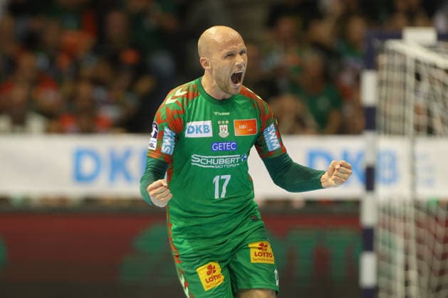 21.05.2026, xtgx, Handball, Daikin HBL, SC Magdeburg - SG Flensburg Handewitt v.l. Tim Hornke (Magdeburg, 17) Jubel, Torjubel, jubelt ueber das Tor, celebrate the goal, celebration Magdeburg