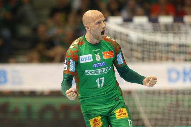 21.05.2026, xtgx, Handball, Daikin HBL, SC Magdeburg - SG Flensburg Handewitt v.l. Tim Hornke (Magdeburg, 17) Jubel, Torjubel, jubelt ueber das Tor, celebrate the goal, celebration Magdeburg
