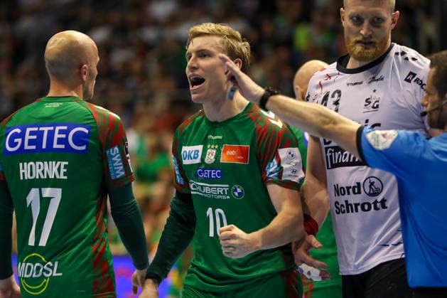 21.05.2026, xgox, Handball - Daikin HBL SC Magdeburg - SG Flensburg-Handewitt emspor, v.l. Gisli Thorgeir Kristjansson (Magdeburg, 10) Jubel, Torjubel, jubelt ueber das Tor, celebrate the goal, celebration Magdeburg