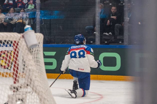 FRIBOURG, FRIBOURG - MAY 21: Martin Chromiak of Slovakia celebrates after scoring during the 2026 IIHF World Championship, WM, Weltmeisterschaft Preliminary Round Group B match between Denmark and Slovakia at BCF Arena on May 21, 2026 in Fribourg, Fribourg, Switzerland. Copyright: xLivioxBaeriswylx xSPPx Sportspressphoto_SPR151242