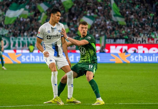 Deutschland: Relegation Bundesliga 2025 2026, Spiele Do, 21.05.2026 - VfL Wolfsburg vs SC Paderborn 07 - Volkswagen Arena (Wolfsburg): Dzenan Pejcinovic (VfL Wolfsburg, 17) Wolfsburg Copyright: xAymanxAlahmedx
