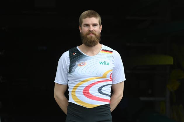 Theis HAGEMEISTER, Ruderer, Deutschlandachter Portraet, Portrait, Porträt, Einzelbild, angeschnittenes Einzelmotiv, Rudern, Praesentation Deutschland-Achter der Saison 2026, am 21.05.2026 in Dortmund Deutschland. Â