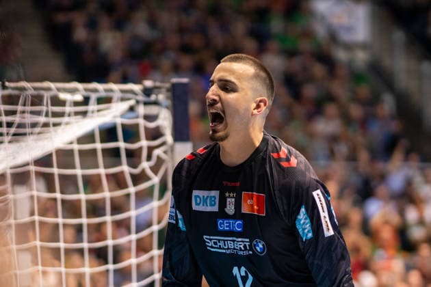 Deutschland: HBL DAIKIN Handball Bundesliga 2025 - 2026, 30. Spieltag - SC Magdeburg vs SG Flensburg Handewitt - GETEC Arena (Magdeburg): Matej MandiÄ‡ (SC Magdeburg, 12) Mimik Emotion Gesichtsausdruck Copyright: xTomxLauruschkatx