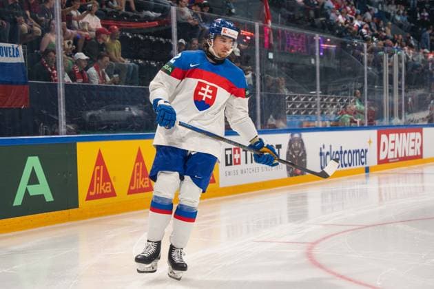 FRIBOURG, FRIBOURG - MAY 21: Kristian Pospisil of Slovakia during the 2026 IIHF World Championship, WM, Weltmeisterschaft Preliminary Round Group B match between Denmark and Slovakia at BCF Arena on May 21, 2026 in Fribourg, Fribourg, Switzerland. Copyright: xLivioxBaeriswylx xSPPx Sportspressphoto_SPR151266