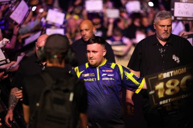 RECORD DATE NOT STATED 21st May 2026, Utilita Arena, Sheffield, Yorkshire, England; 2026 PDC Bet MGM Premier League Darts Night Sixteen; Luke Littler walking to the stage AidanxHunter