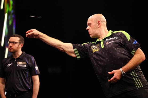 RECORD DATE NOT STATED 21st May 2026, Utilita Arena, Sheffield, Yorkshire, England; 2026 PDC Bet MGM Premier League Darts Night Sixteen; Michael van Gerwen in action AidanxHunter