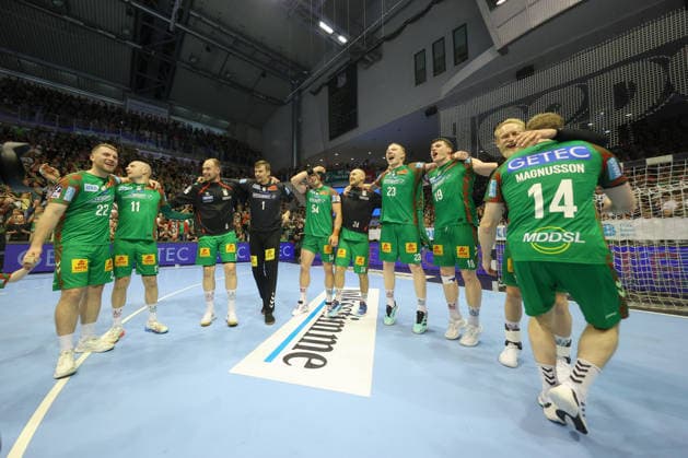 21.05.2026, xtgx, Handball, Daikin HBL, SC Magdeburg - SG Flensburg Handewitt v.l. Magdeburg Jubel über Titelgewinn, Meisterschaft, deutscher Meister, jubelt, celebration Magdeburg