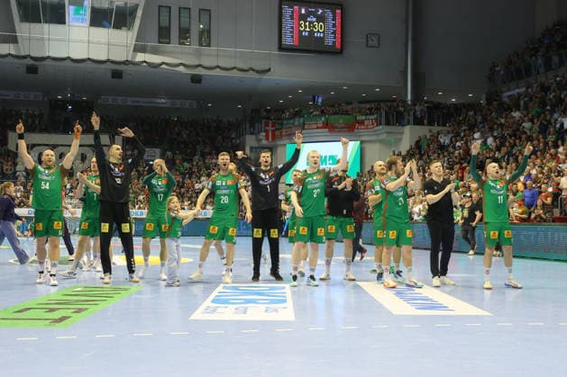 21.05.2026, xtgx, Handball, Daikin HBL, SC Magdeburg - SG Flensburg Handewitt v.l. Magdeburg Jubel über Titelgewinn, Meisterschaft, deutscher Meister, jubelt, celebration Magdeburg