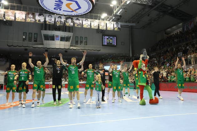 21.05.2026, xtgx, Handball, Daikin HBL, SC Magdeburg - SG Flensburg Handewitt v.l. Magdeburg Jubel über Titelgewinn, Meisterschaft, deutscher Meister, jubelt, celebration Magdeburg