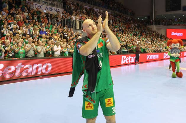 21.05.2026, xtgx, Handball, Daikin HBL, SC Magdeburg - SG Flensburg Handewitt v.l. Christian O Sullivan (Magdeburg, 24) Jubel über Titelgewinn, Meisterschaft, deutscher Meister, jubelt, celebration Magdeburg