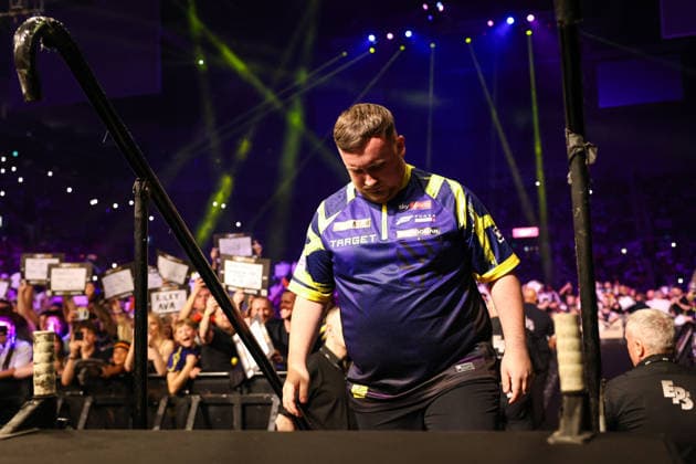 RECORD DATE NOT STATED 21st May 2026, Utilita Arena, Sheffield, Yorkshire, England; 2026 PDC Bet MGM Premier League Darts Night Sixteen; Luke Littler walking up the stairs to the stage AidanxHunter