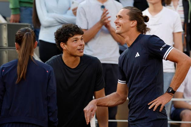May 21, 2026, Paris, Paris, France: Ben SHELTON and Alexander ZVEREV during GAEL AND FRIENDS the tribute to Gael Monfils before of the tennis Grand Slam of Roland Garros 2026, at Roland Garros Stadium - on May 21 2026 .Paris - France Paris France - ZUMAb253 20260521_zsp_b253_156 Copyright: xLoicxBaratouxx