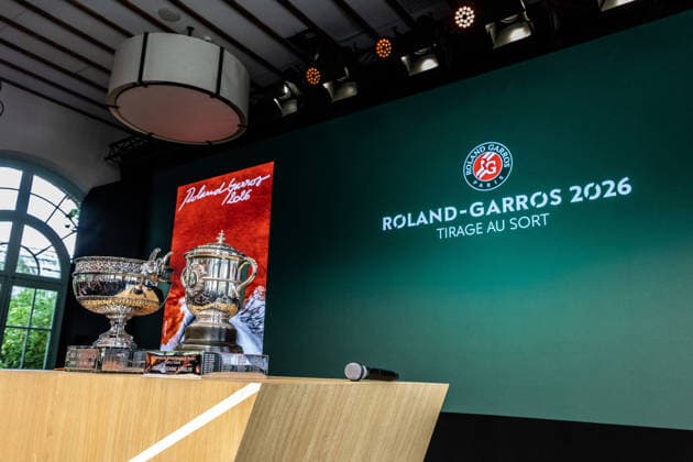 RG 2026 - Drawing NB RG 2026 - Drawing NB Illustration of trophys attends the Drawing Ceremony prior to the 2026 French Open at Roland Garros on May 21, 2026 in Paris, France. Photo by Nasser Berzane ABACAPRESS.COM Paris France  Copyright: xBerzanexNasser ABACAx Paris France  Copyright: xIMAGO ABACAPRESSx