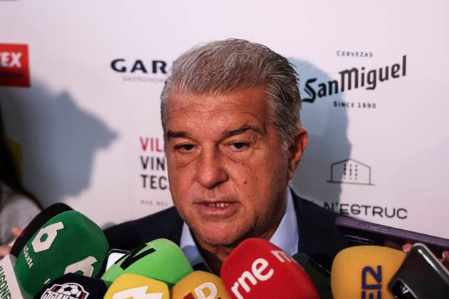 May 22, 2026, Sant Esteve Sesrovires, Barcelona, Spain: Joan Laporta, President-elect of FC Barcelona, Barca attends his press during the Koeman Cup by Fundation Sportium golf tournament at Club de Golf Barcelona on May 22, 2026 in Sant Esteve Sesrovires, Spain. Sant Esteve Sesrovires Spain - ZUMAa181 20260522_zaa_a181_050 Copyright: xJavierxBorregox