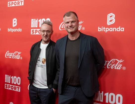 BILD100 im Axel-Springer-Haus, v. l. Vorstandsvorsitzender Alexander Wehrle (VfB Stuttgart), Vorstand Sport Fabian Wohlgemuth (VfB Stuttgart), 22.05. 2026, Copyright: xMatthiasxKochx
