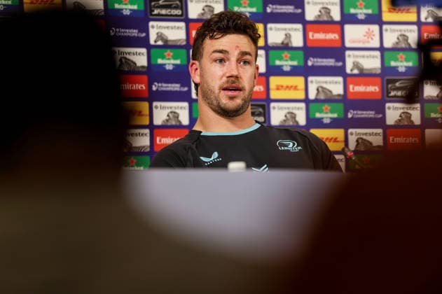 Leinster Rugby press conference, PK, Pressekonferenz San Mames Stadium, Bilbao, Spain 22 5 2026 Caelan Doris Caelan Doris 22 5 2026  Copyright: x INPHO NickxElliottx AC012663
