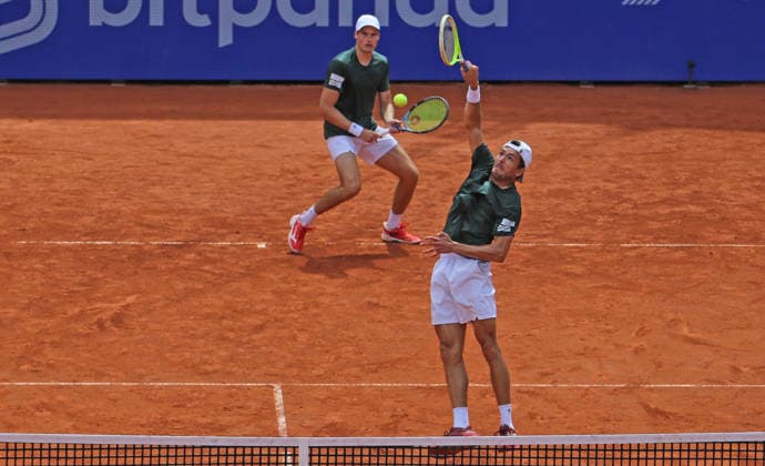 Bitpanda Hamburg Open, ATP, Tennis Herren 500, Halbfinale im Doppel: Jakob Schnaitter (v. Deutschland) und Mark Wallner (h. Deutschland).