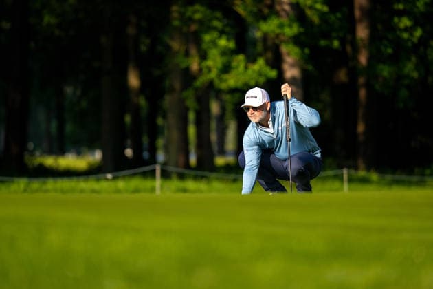 ANTWERP, BELGIUM - MAY 22: Ewan Ferguson of Scotland putts on the green of the 10th hole during the second round of the Soudal Open at Rinkven International Golf Club on May 22, 2026 in Antwerp, Belgium. Credit: Andy Astfalck NurPhoto Belgium Copyright: xAndyxAstfalckx