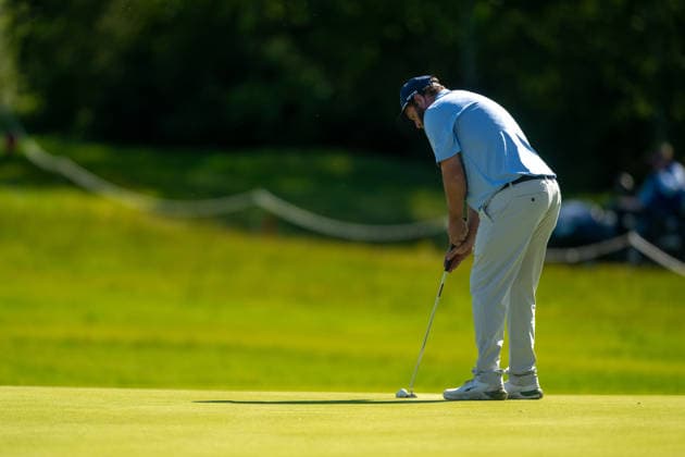 ANTWERP, BELGIUM - MAY 22: Andrew Johnston of England putting on the green of the 15th hole during the second round of the Soudal Open at Rinkven International Golf Club on May 22, 2026 in Antwerp, Belgium. Credit: Andy Astfalck NurPhoto Belgium Copyright: xAndyxAstfalckx